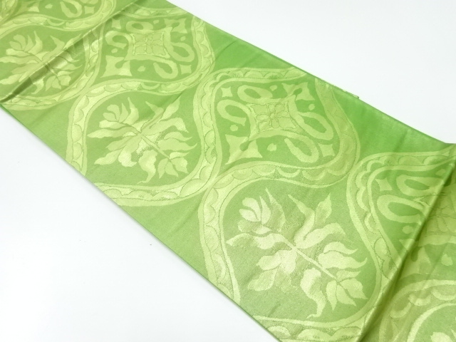 JAPANESE FUKURO OBI / WOVEN ABSTRACT FLORAL PLANTS